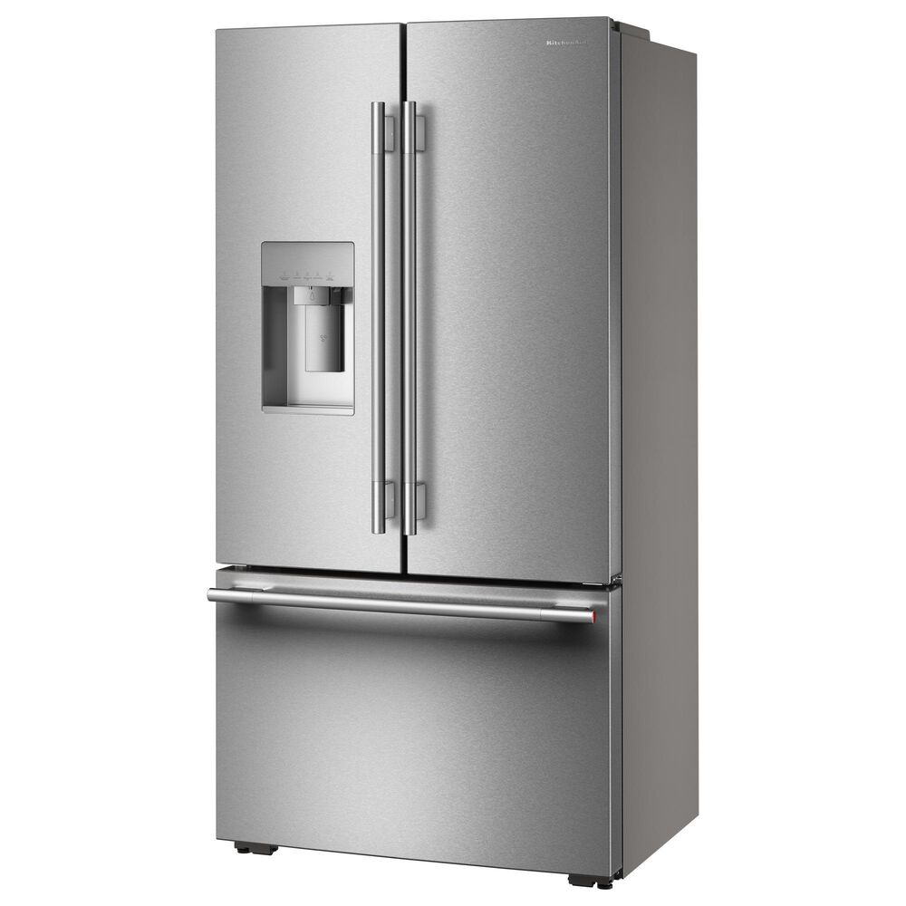 KitchenAid 24 Cu. Ft. Counter-Depth French Door Smart Refrigerator with External Water Dispenser in PrintShield Stainless Steel, , large