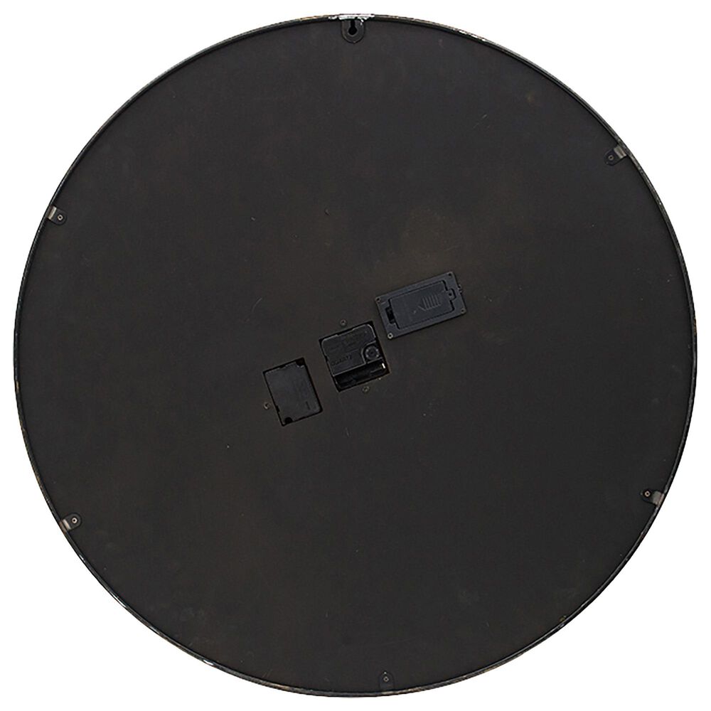 A&amp;B Home Round Clock with Exposed Gold Gears in Gray and Black, , large