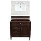 James Martin Vanities Brittany 36" Single Bathroom Vanity in Burnished Mahogany with 3 cm Eternal Jasmine Pearl Quartz Top and Rectangle Sink, , large