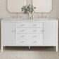 James Martin Vanities Myrrin 60" Double Vanity in Bright White with 3 cm Eternal Jasmine Pearl Quartz Top, , large