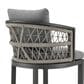 Armen Living Zella Patio Bar Stool with Earl Gray Cushion in Gray, , large