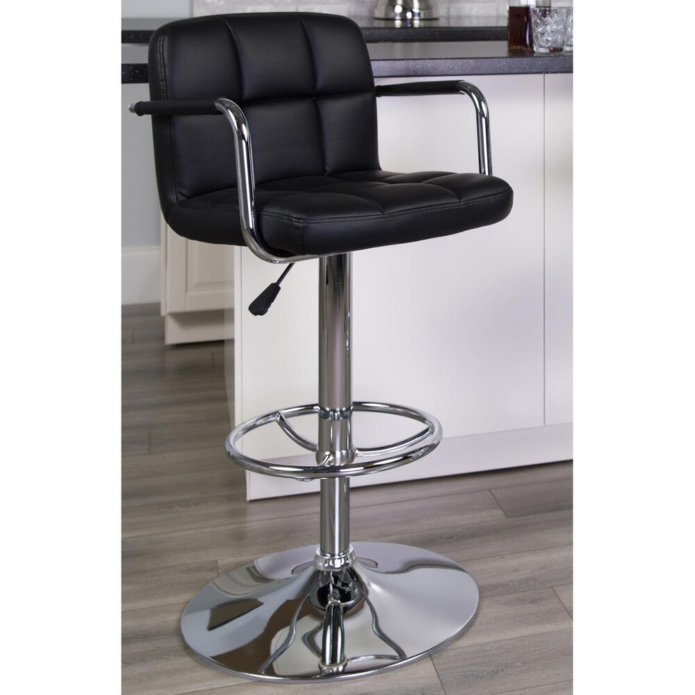 Flash Furniture Adjustable Barstool in Black, , large