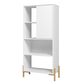 Dayton Bowery 5-Shelf Bookcase in White/Oak, , large