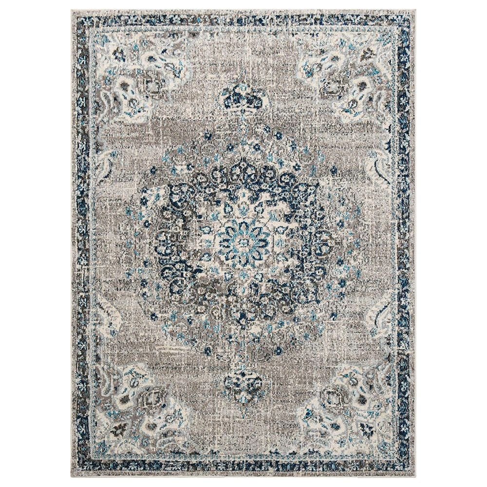 Amer Rugs Montana 7&#39;6&quot; Round Teal Area Rug, , large