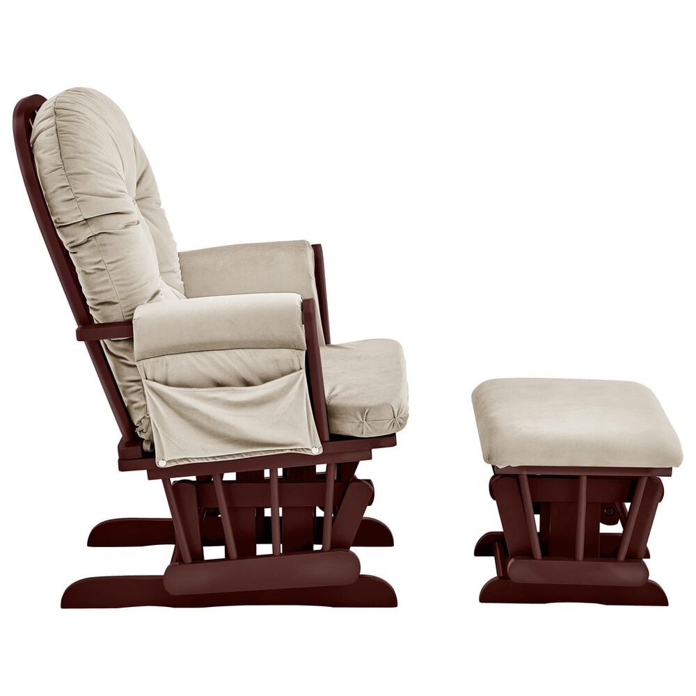 Suite Bebe Memphis Glider and Ottoman with Beige Cushion in Espresso, , large