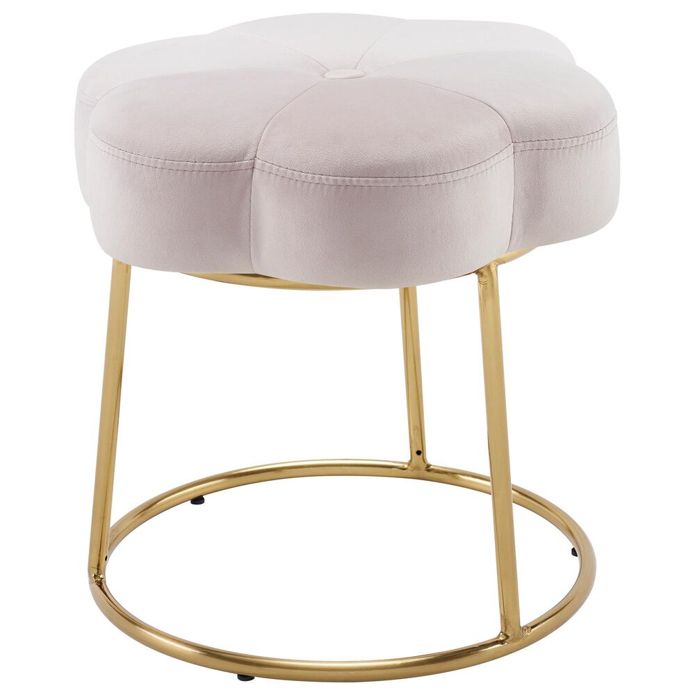 Linon Home Decor Seraphina Vanity Stool with Pink Cushion in Gold, , large