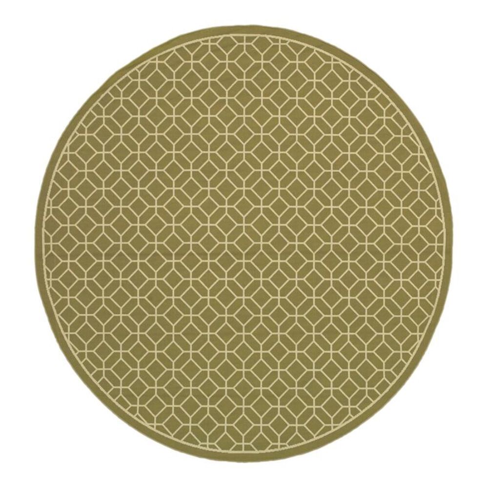 Oriental Weavers Riviera 4771B 7"10" Round Green Area Rug, , large