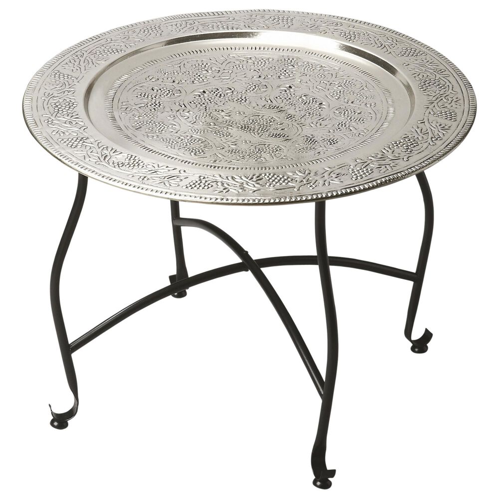 Butler Metalworks Round Moroccan Tray Table, , large