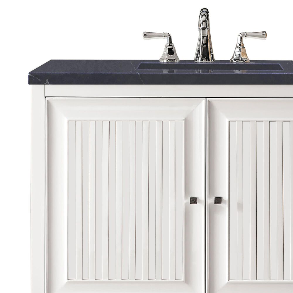 James Martin Vanities Athens 36&quot; Single Bathroom Vanity in Glossy White with 3 cm Charcoal Soapstone Quartz Top and Rectangular Sink, , large