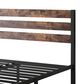 Hearth and Haven Full Platform Bed with Slat Wood Headboard in Black and Rustic Brown, , large