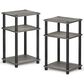 HOMLUX 3-Tier Turn-N-Tube End Table in French Oak Grey and Black (Set of 2), , large