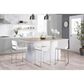 LumiSource Fuji 26" Counter Stool with White Upholstery in Stainless Steel (Set of 2), , large