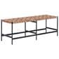 Sunpan Trading & Importing Omari Bench with Light Tan Leather Seat in Black, , large