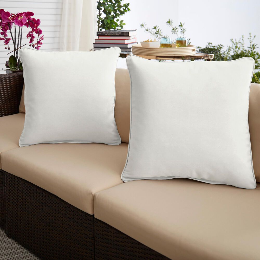Sorra Home Sunbrella 20" Pillow in Canvas Natural (Set of 2), , large