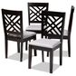 Baxton Studio Caron Side Chair with Gray Cushion in Espresso Brown (Set of 4), , large