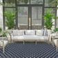 Nourison Twist Reversible 10" x 14" Navy Indoor/Outdoor Area Rug, , large