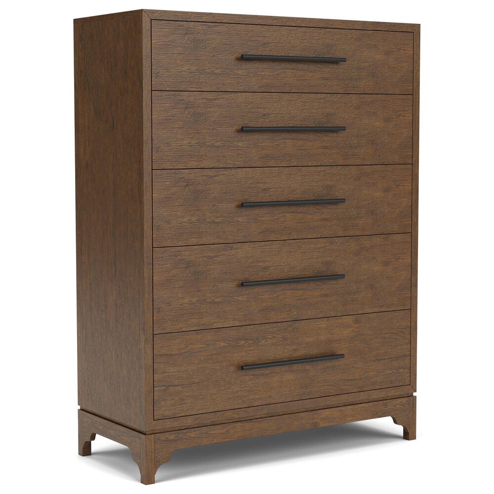 Riverside Furniture Calhoun 5-Piece King Panel Bedroom Set in Whiskey Oak, , large