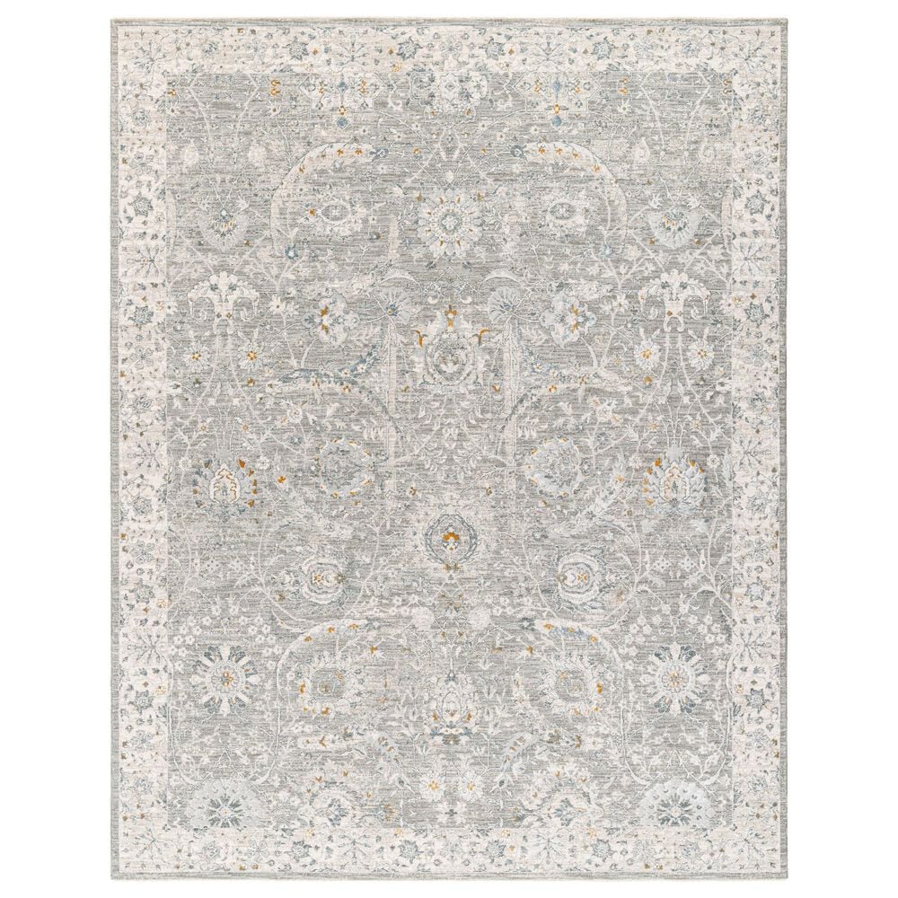 Surya Dresden Gray, Medium Gray, White, Light Slate, Denim and Mustard 9" x 12"2" Area Rug, , large