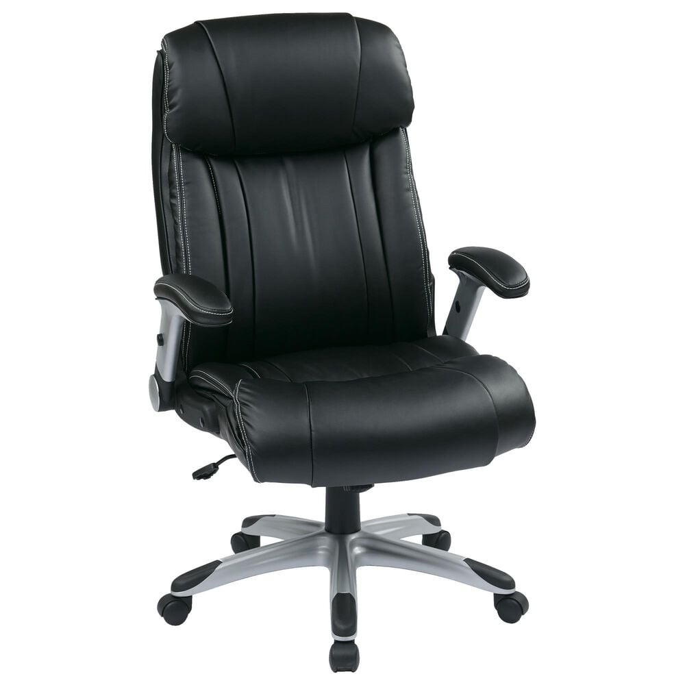 OSP Home Executive Bonded Leather Chair with Black Cushion, , large