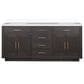 Lexora Home Abbey 72" Double Bathroom Vanity in Brown Oak with 2 cm White Quartz Top and Rectangular Sinks, , large