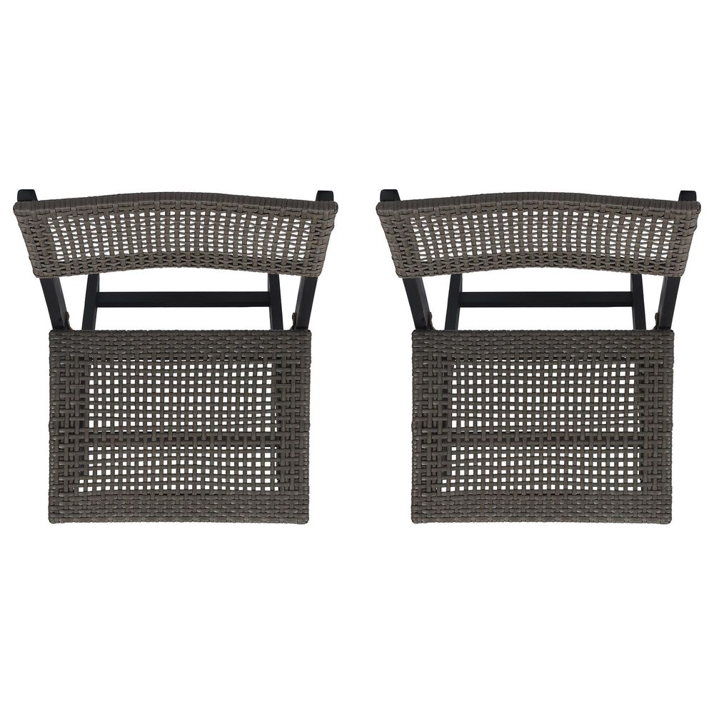Hearth and Haven Hillside Outdoor Foldable Bistro Chair in Grey and Brown &#40;Set of 2&#41;, , large