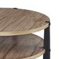 Ashley Ridgester Round Coffee Table in Light Brown and Matte Black, , large