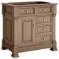 James Martin Vanities Brookfield 36" Single Bathroom Vanity in Pecan with 3 cm Victorian Silver Quartz Top and Rectangular Sink, , large