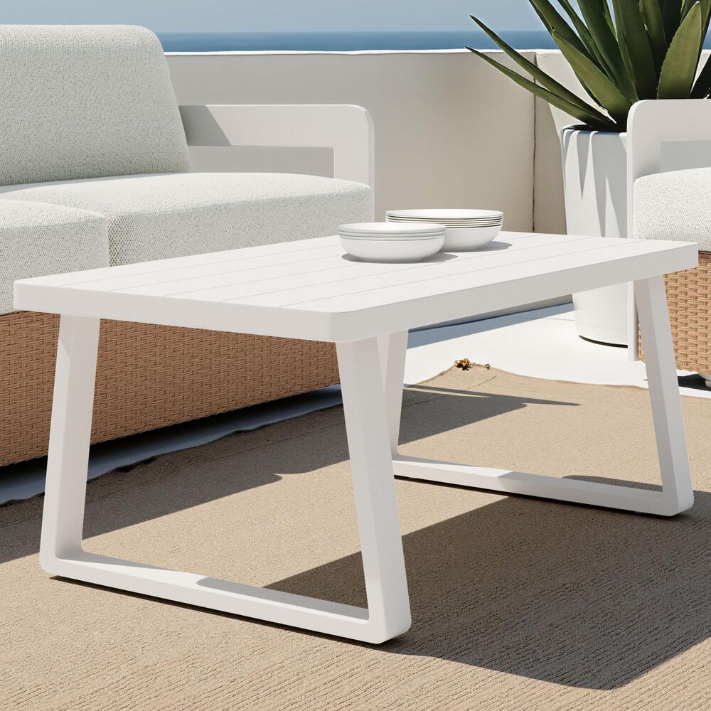 Zuo Modern Welt Patio Coffee Table in White, , large