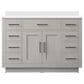 Lexora Home Abbey 48" Single Bathroom Vanity in White Oak with 2 cm White Quartz Top and Rectangular Sink, , large