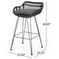 Hearth and Haven Dale Bar Stool in Grey (Set of 2), , large