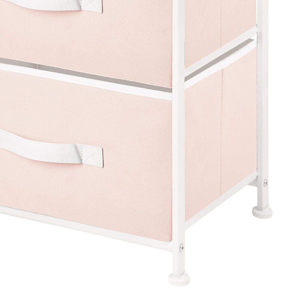 mDesign 4-Drawer Tall Dresser with Fabric Drawers in Pink, , large