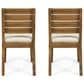 Hearth and Haven Outdoor Armless Dining Chair with Natural Frame in Beige (Set of 2), , large
