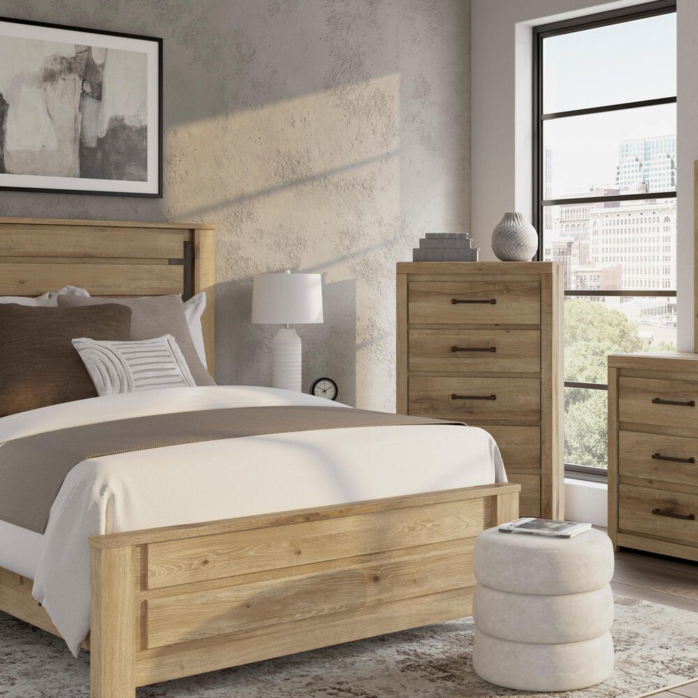 Ashley Brozmont Queen Panel Bed in Natural Brown, , large