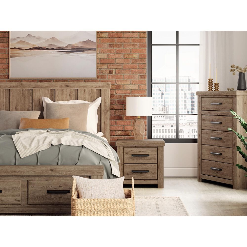 Ashley Oliandon 5-Drawer Chest in Natural Rustic, , large