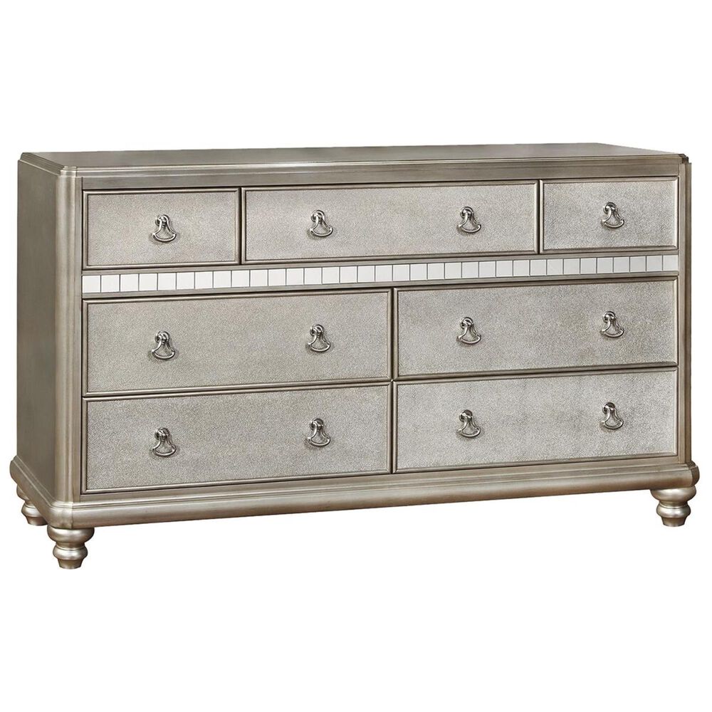 Pacific Landing Bling Game 7 Drawer Dresser in Metallic Platinum, , large