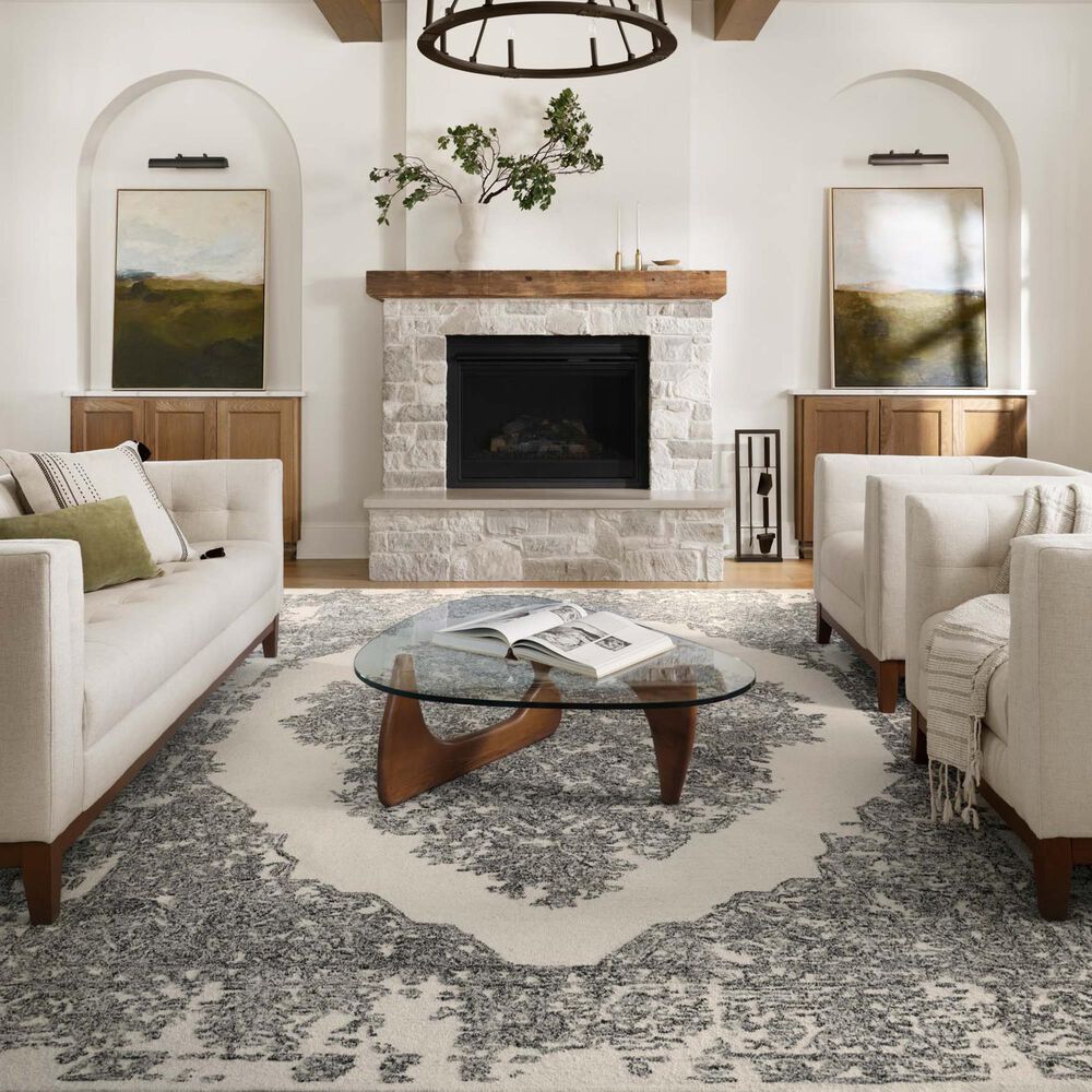 Magnolia Home Annie ANN-02 7&#39;9&quot; x 9&#39;9&quot; White and Black Area Rug, , large