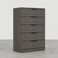 Lemoore Essential 5-Drawer Chest with Pull Handle in Storm Grey, , large
