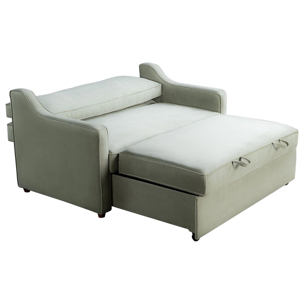 Lifestyle Solutions Delmar Convertible Loveseat with Sage Cushion in Brown, , large