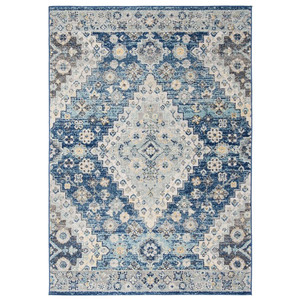 Safavieh Madison MAD616N 5"1" x 7"6" Navy and Creme Area Rug, , large
