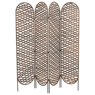 Maple and Jade 4-Panel Partition Room Divider Screen with Cutouts in Matte Copper, , large