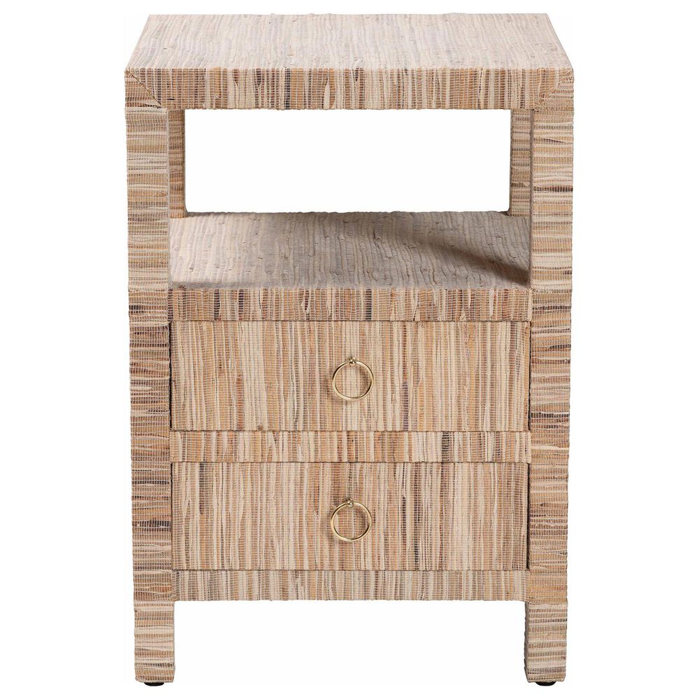Baxton Studio Paine 2-Drawer Nightstand in Natural, , large