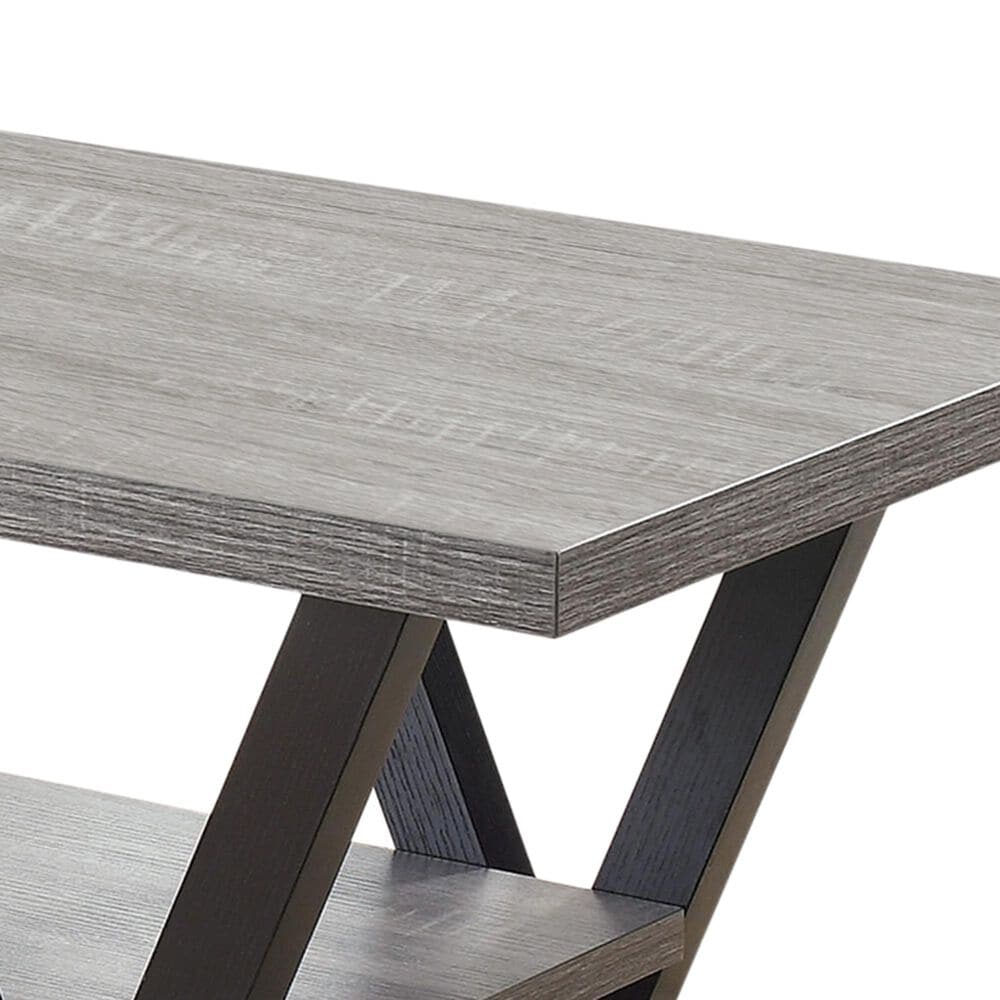 Pacific Landing Higgins V-Shaped Coffee Table in Black and Antique Grey, , large