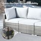 HOMLUX 7-Piece Patio Conversation Set with Grey Wicker in Gray, , large