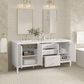 James Martin Vanities Myrrin 72" Double Vanity in Bright White with 3 cm Ethereal Noctis Quartz Top, , large