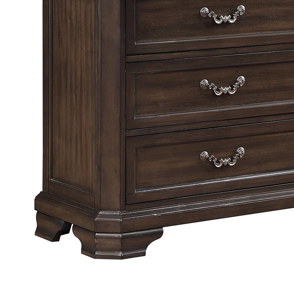 New Heritage Design Lyndhurst 5-Piece Queen Bedroom Set in Walnut Brown, , large