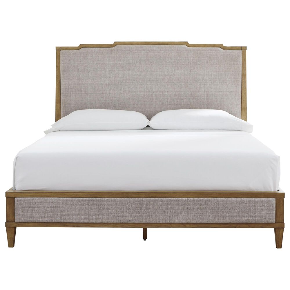 Ashley Sharlance California King Upholstered Panel Bed in Light Brown, , large