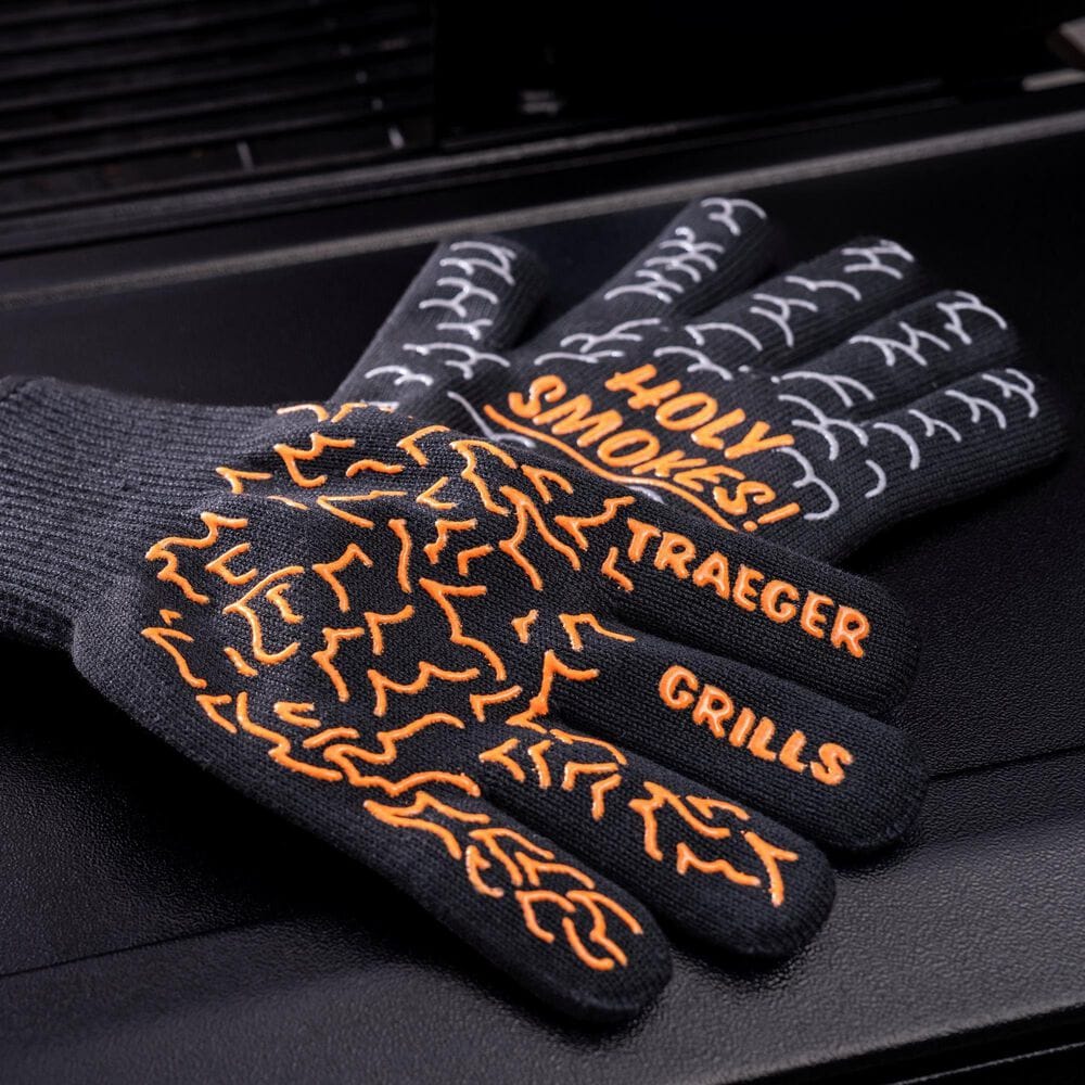 Traeger Grills Heat Resistant BBQ Grilling Mitts with Silicone Grip in Black, , large