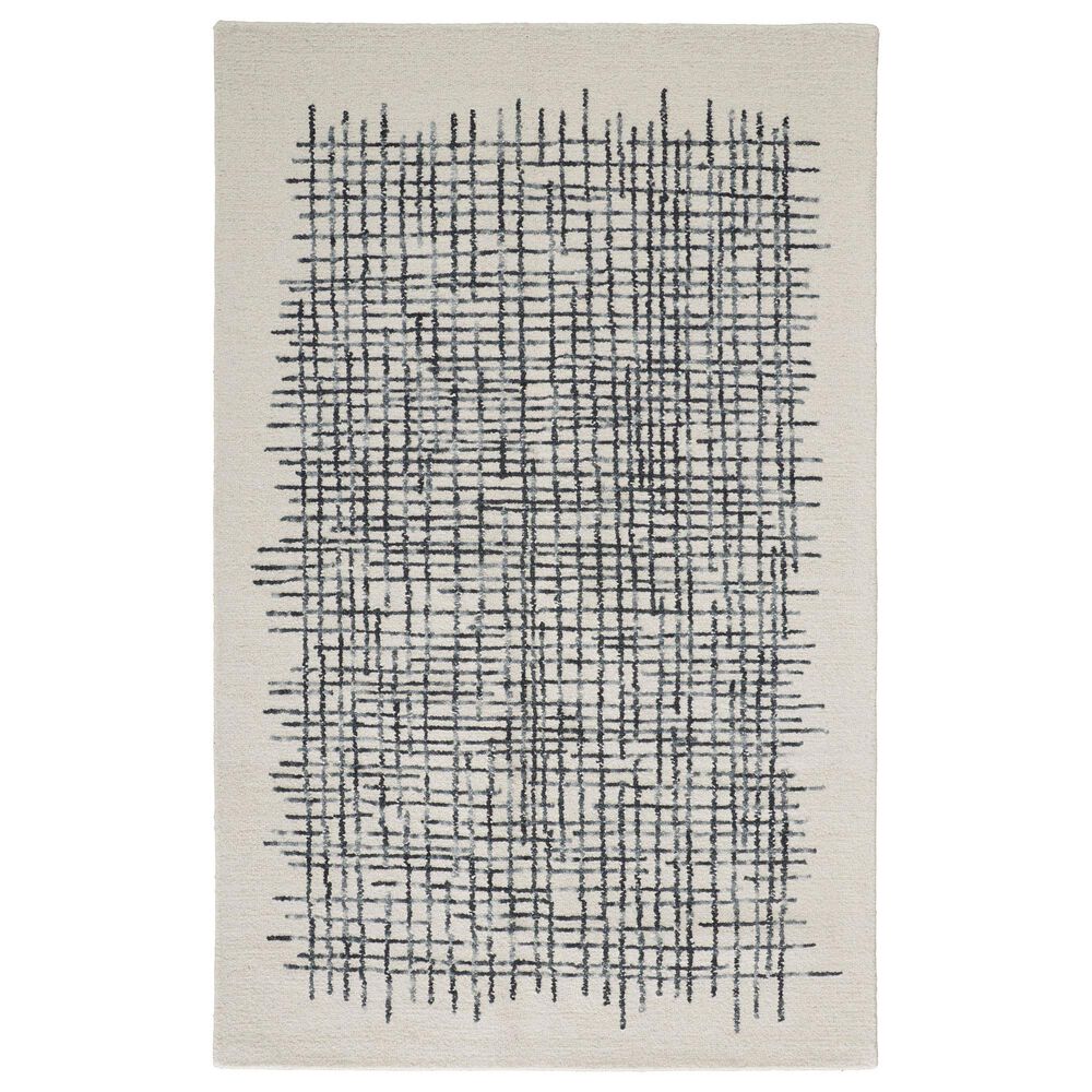 Feizy Maddox 8" x 10" Ivory and Charcoal Area Rug, , large