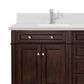 James Martin Vanities Brittany 72" Double Bathroom Vanity in Burnished Mahogany with 3 cm White Zeus Quartz Top and Rectangular Sinks, , large