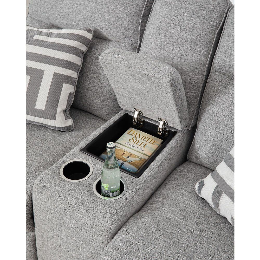 Ashley Biscoe Power Reclining Loveseat in Pewter, , large